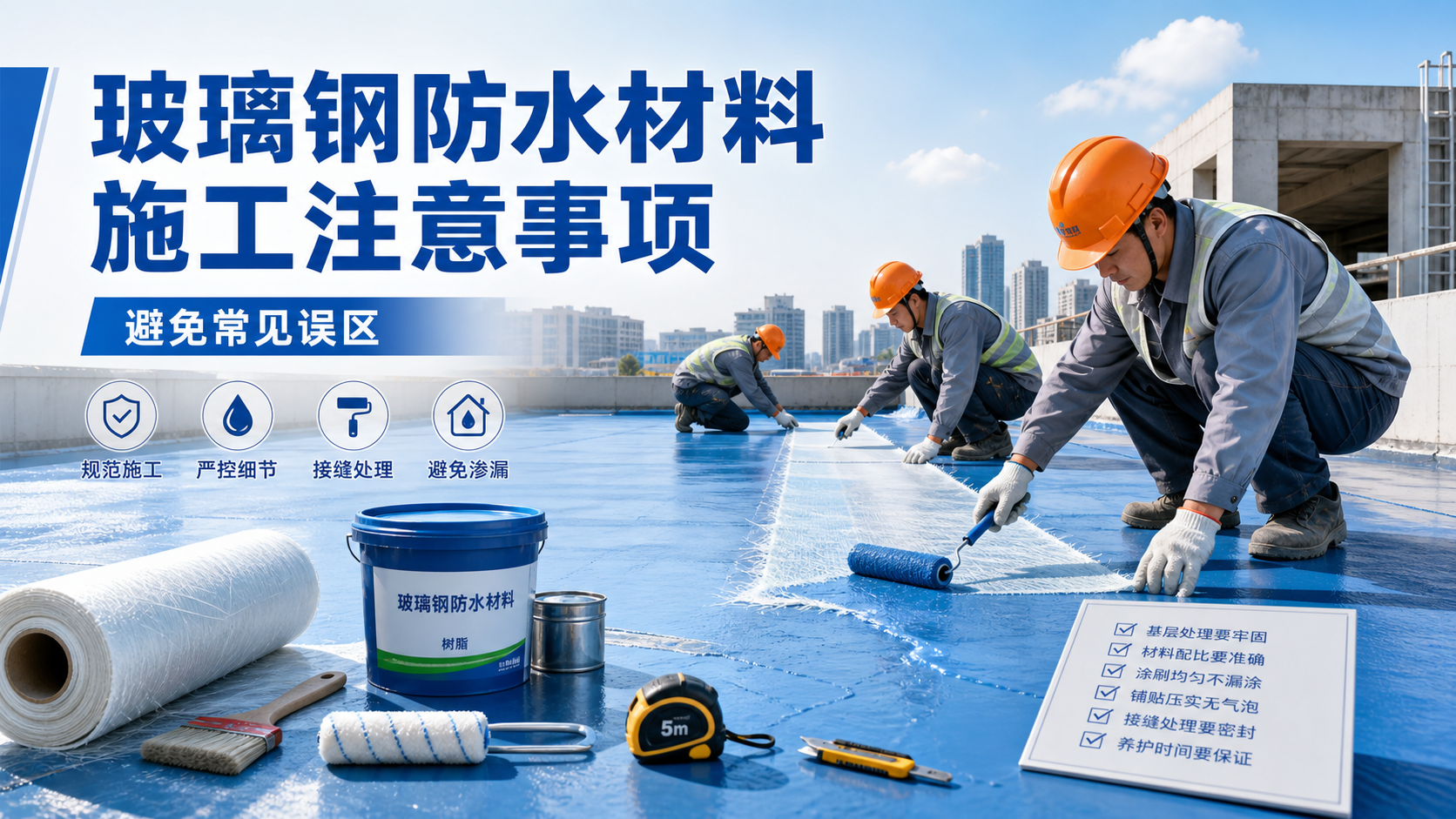 玻璃钢防水材料施工注意事项，避免常见误区 齐齐哈尔 版